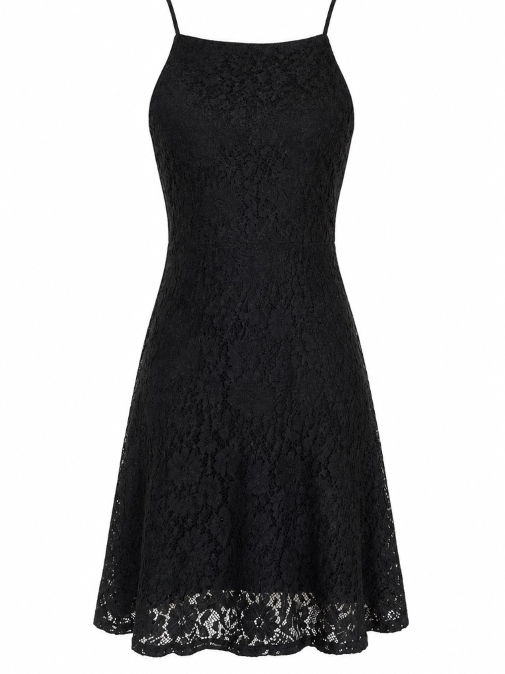 Glamorous Black Lace High Neck Sleeveless Dress | Size Medium